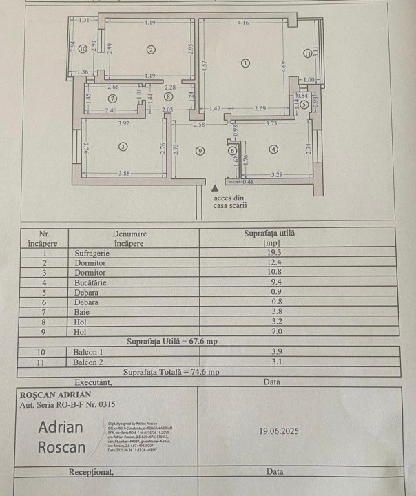 Miga apartament 3 camere decomandat cu boxa