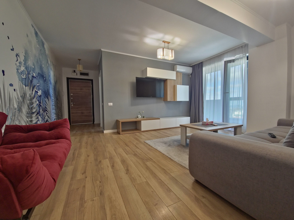 Tomis Plus  Apartament 2 camere  mobilat modern  parcare  vedere superbă