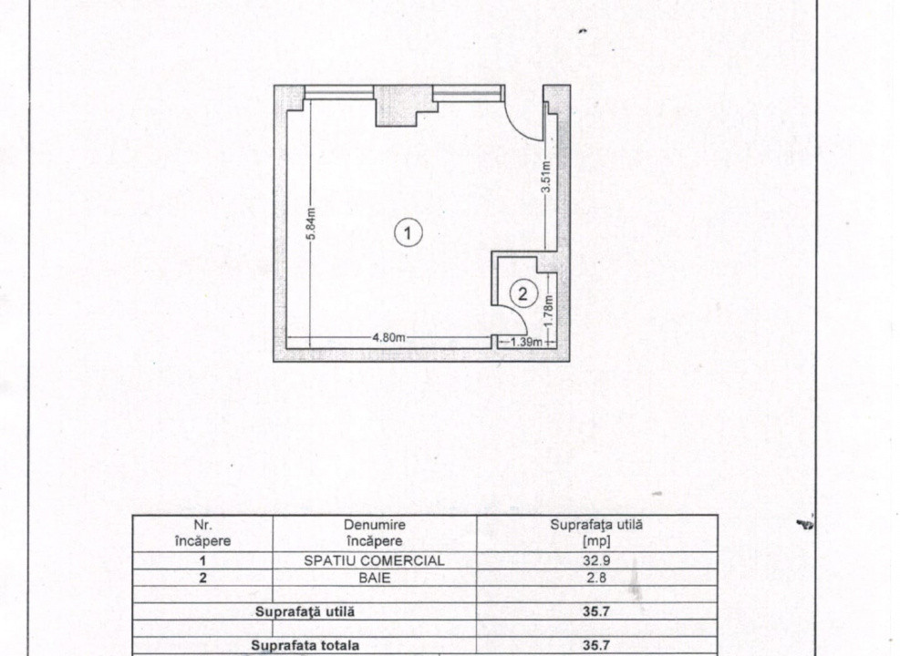 Spațiu Comercial 35 mp  Zona Stadion  Vad Excelent
