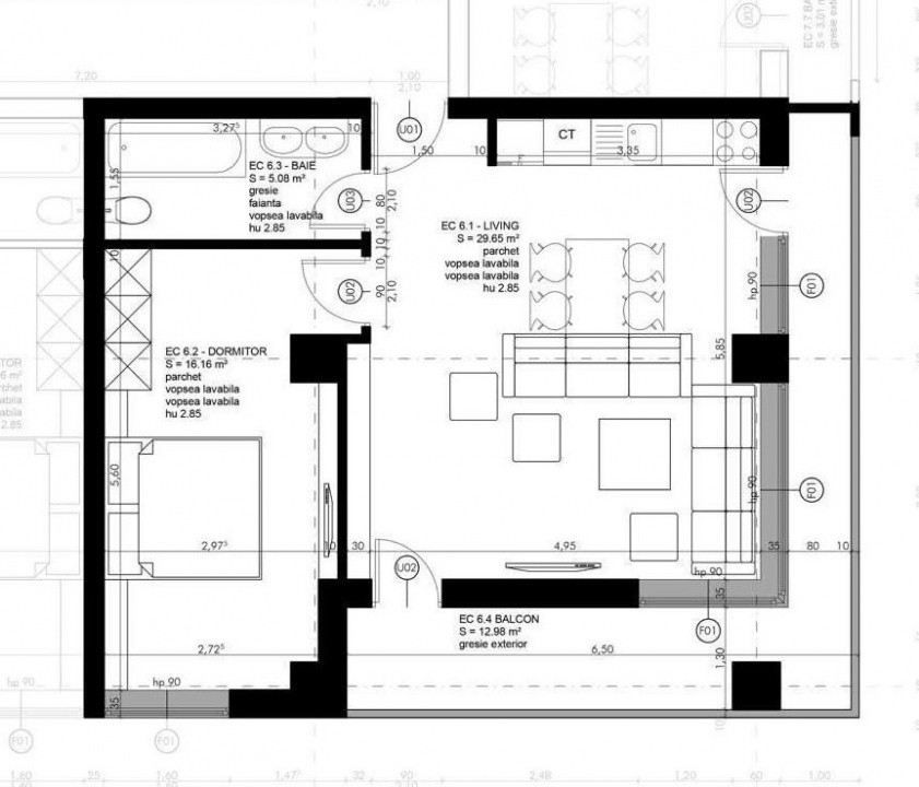 Mamaia Central apartament 2 camere cu terasa vedere la mare