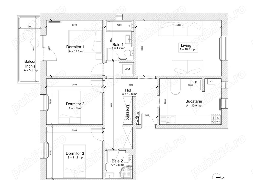 Vând apartament 4 camere decomandate, Faleza Nord   Constanța, Strada Unirii