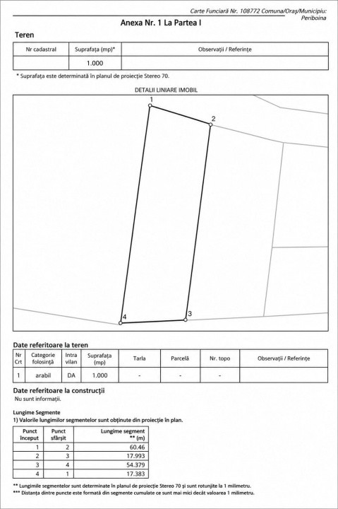 Teren intravilan Vadu Corbu 1000 mp Str. Lagunei aproape de plajă investiție