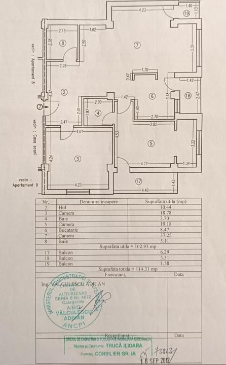 Compozitorilor apartament 3 camere Decomandat suprafata totala de 114 mp
